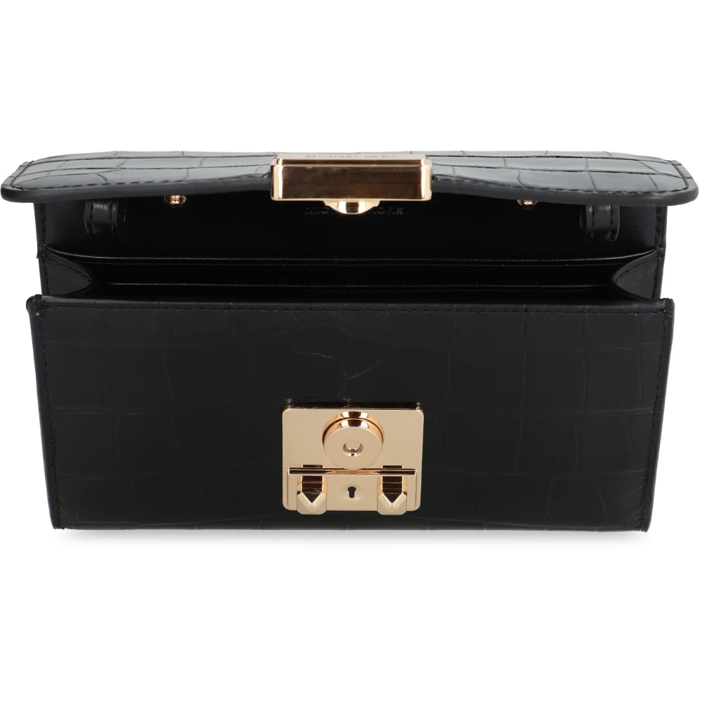 Michael Kors Croco Lederen Portemonnee met Ketting Black Dames