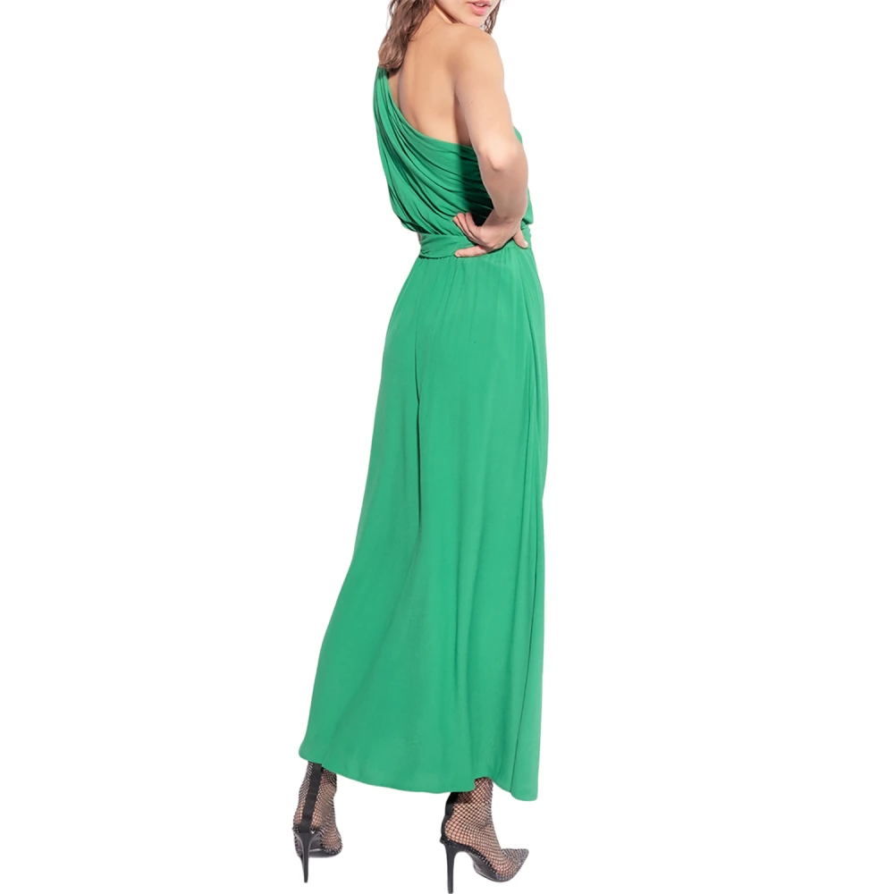 pinko Groene one-shoulder gedrapeerde jurk Green Dames