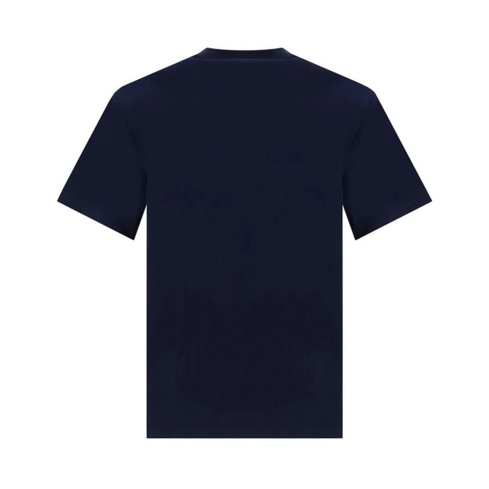 Burberry Iconisch Logo Katoenen T-Shirt Crew Neck Blue Heren