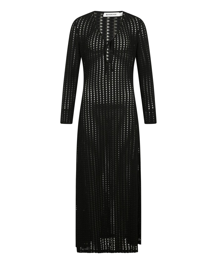 robe-midi-a-encolure-en-forme-de-cle-avec-manches-longues