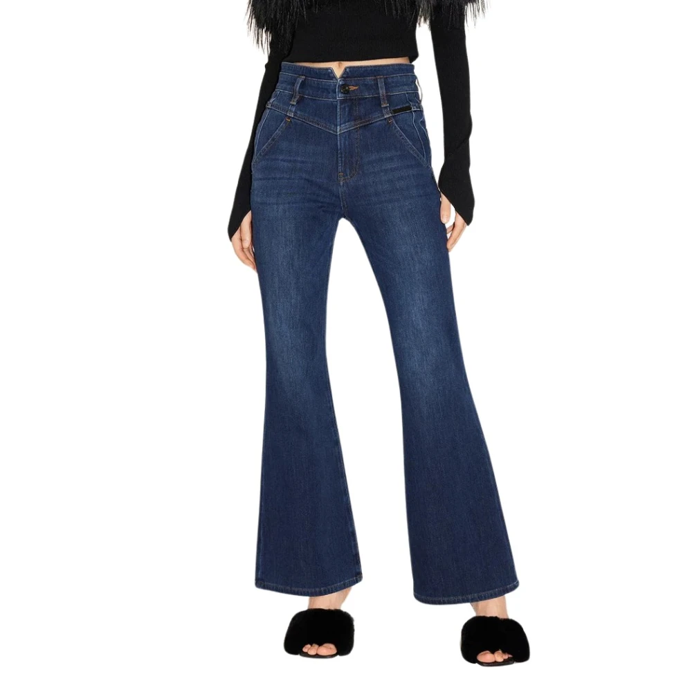 Miss Sixty Hoge Taille Uitlopende Cashmere Denim Jeans Blue Dames