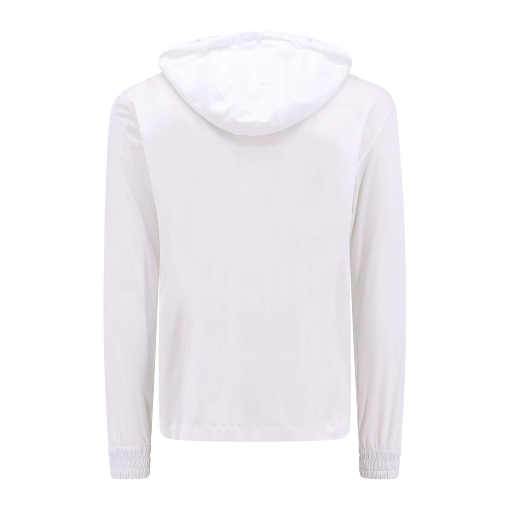Kiton Premium Katoenen Zip-Through Hoodie White Heren