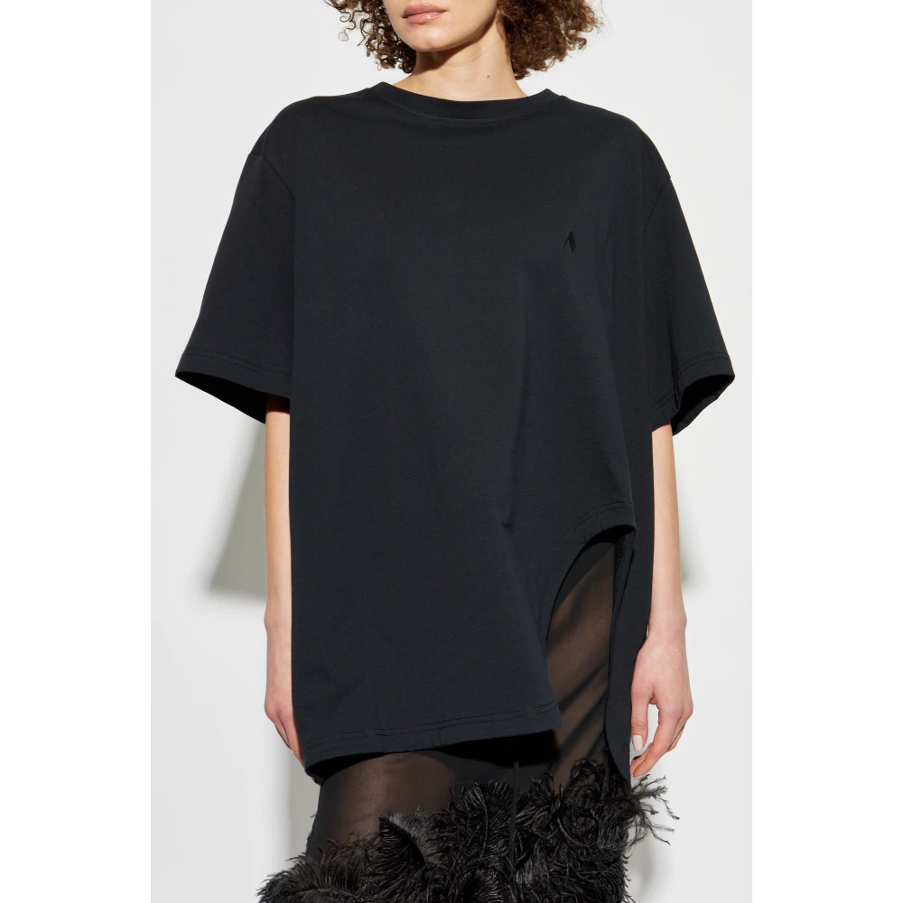 The Attico T-shirt met logo Black Dames