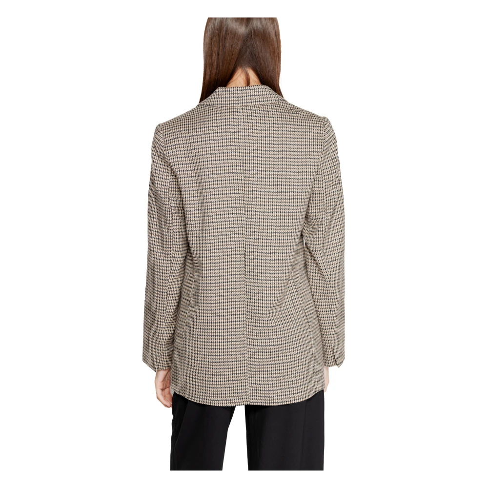 Only Geruite Blazer met knoopsluiting Beige Dames