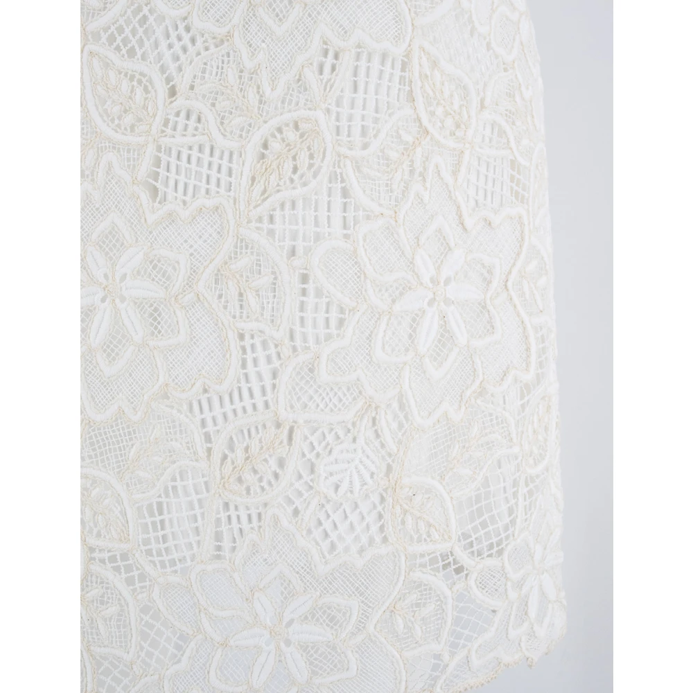 Ermanno Scervino Elegante Kanten Jurk White Dames