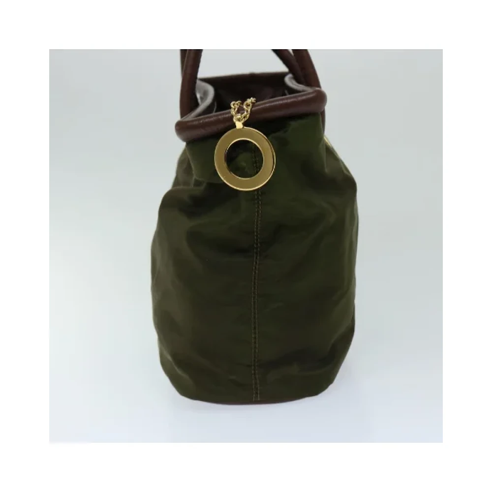 Prada Vintage Pre-owned Nylon handbags Green Dames