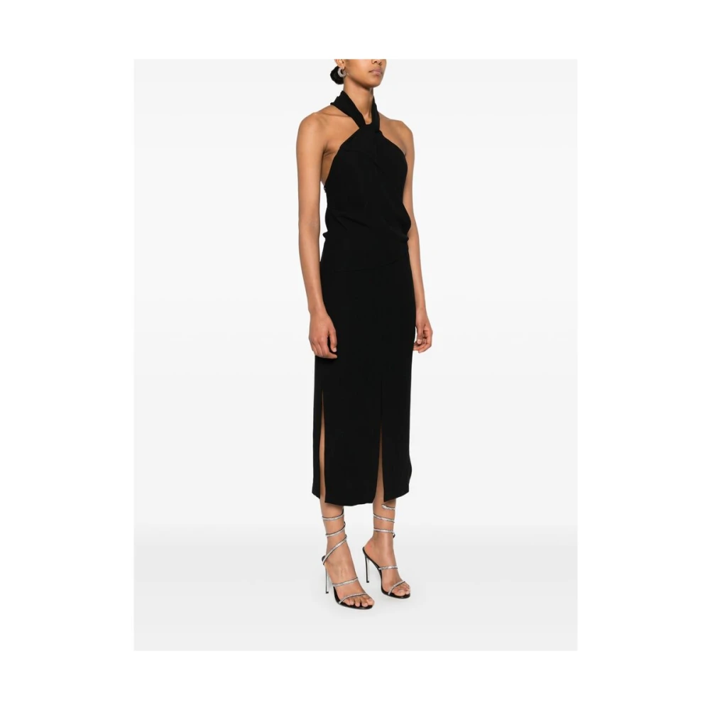 IRO Zwarte Halternek Jurk met Zijsplitten Black Dames