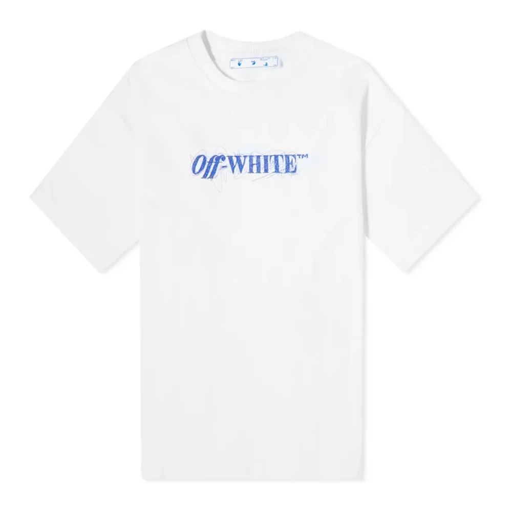 Off White Witte Katoenen Logo T-shirt Jurk White Dames