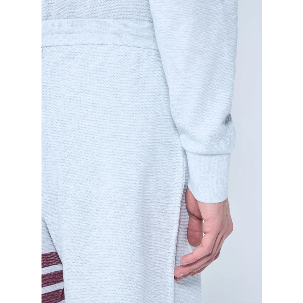 Thom Browne Handtekening Four-Bar Katoenen Shorts Gray Heren