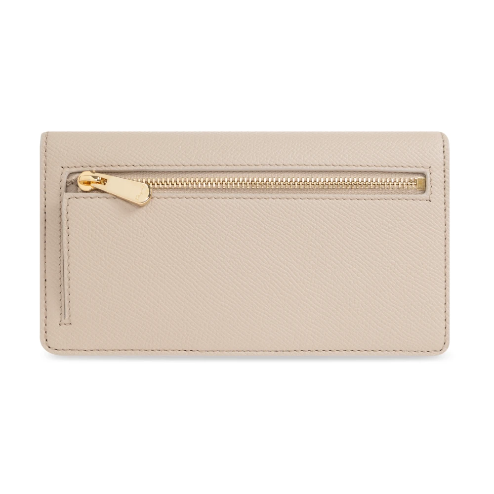 Salvatore Ferragamo Leren portemonnee Beige Dames