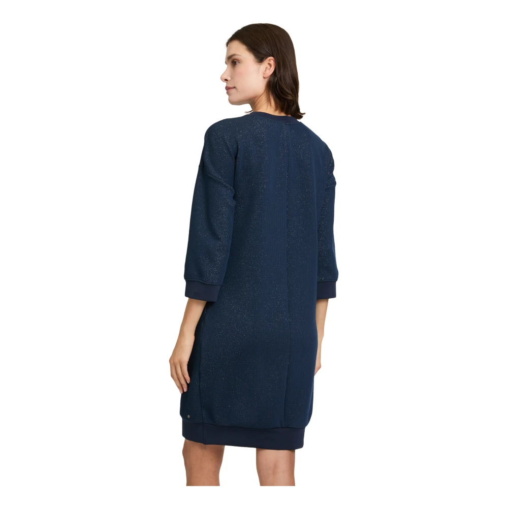 Betty & Co Casual Jurk met Lurexdraad Blue Dames
