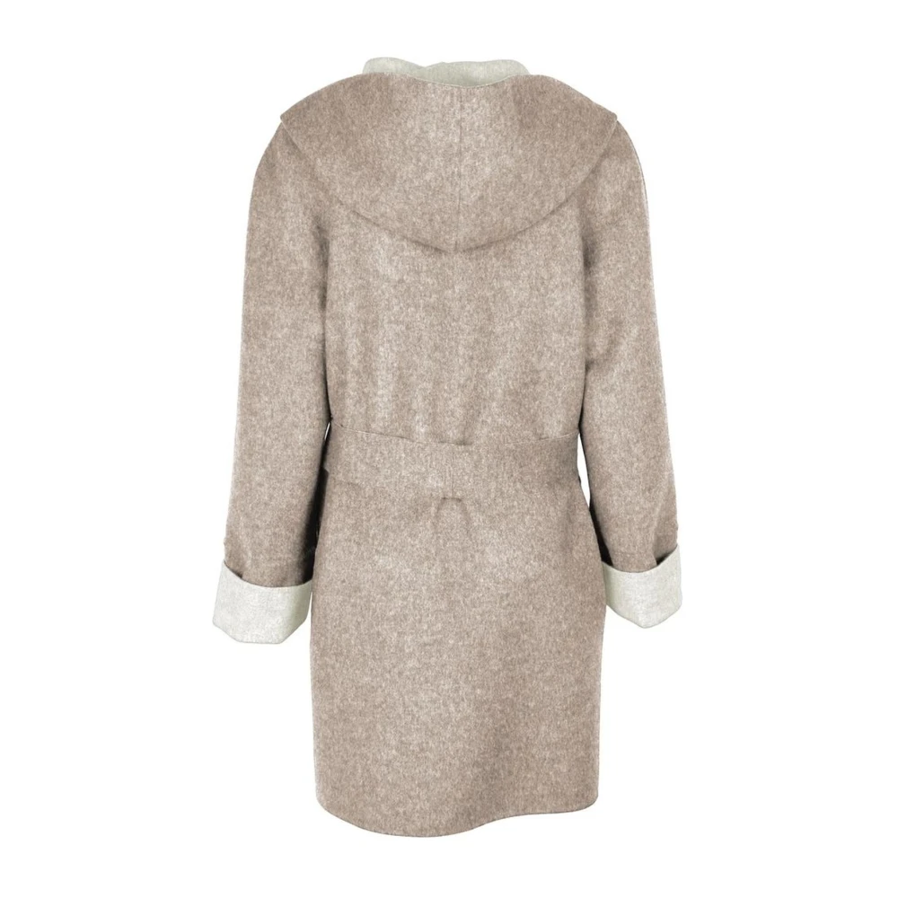 Made in Italia Wollen gewaad met capuchon Stijlvol ontspannen Beige Dames