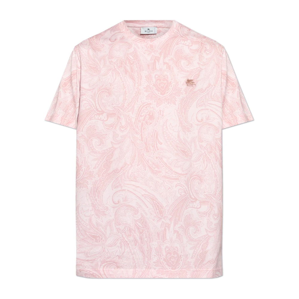 ETRO T-shirt met patroon en logo Pink Heren