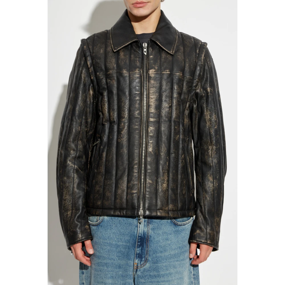 Diesel Leren jas L-Albert Black Heren