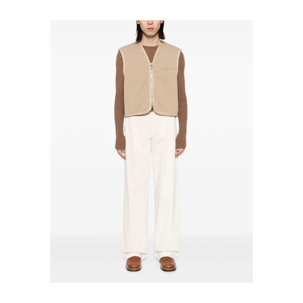 Our Legacy Shearling Gevoerde Top Vest in Jumbo Bedford Beige Heren