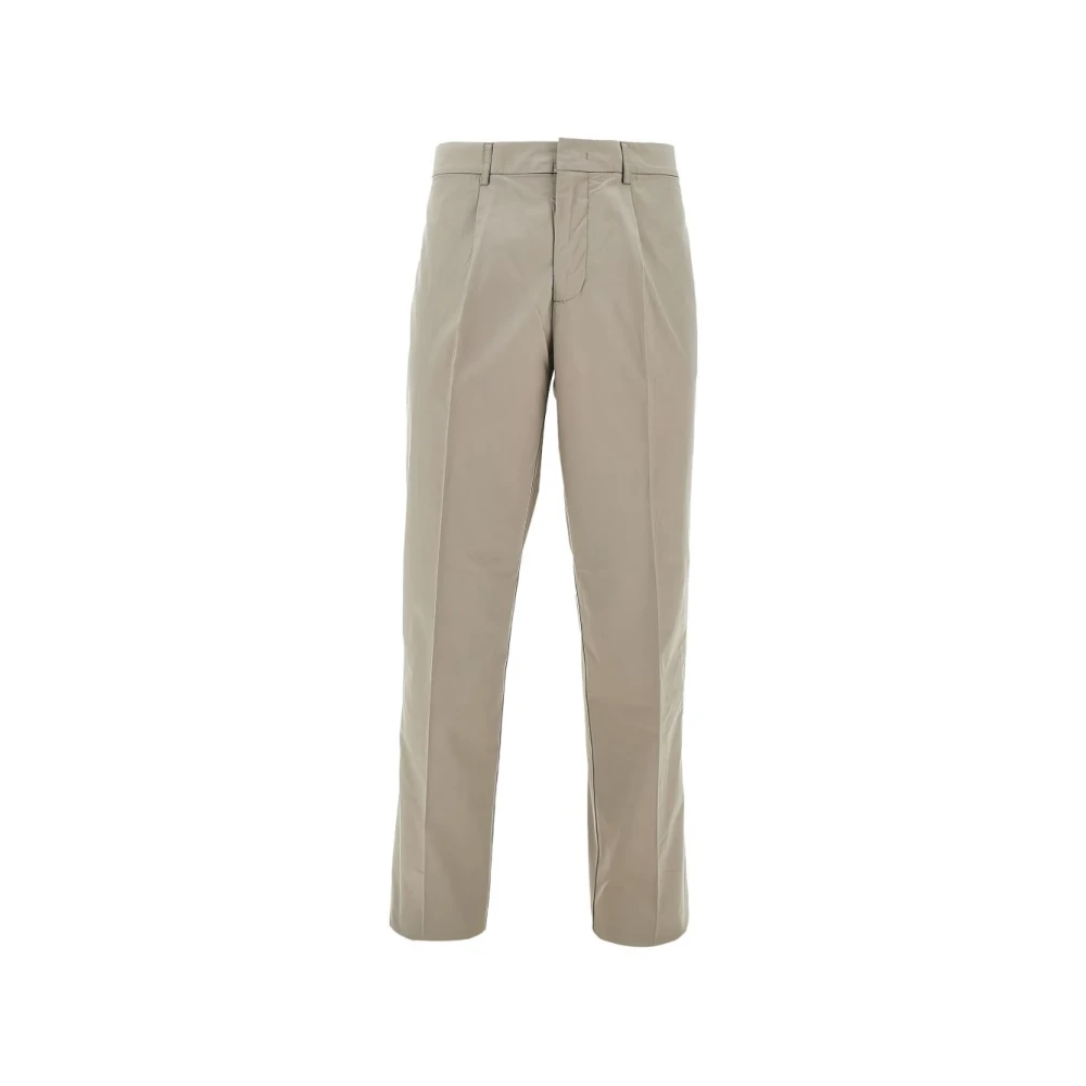 Emporio Armani Mannelijk Beige Broeken Heren, Xl, Geplooide Broeken