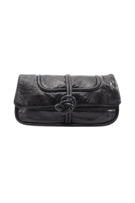 Pre-owned Twisted Knot Läder Clutch Väska