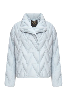 Chevron Quilted Cropped Down Jacket