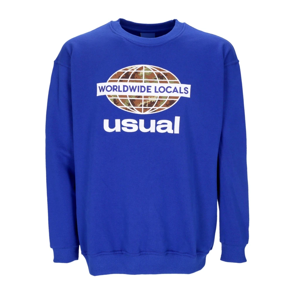 Usual Blauwe Lichtgewicht Crewneck Sweatshirt Blue Heren