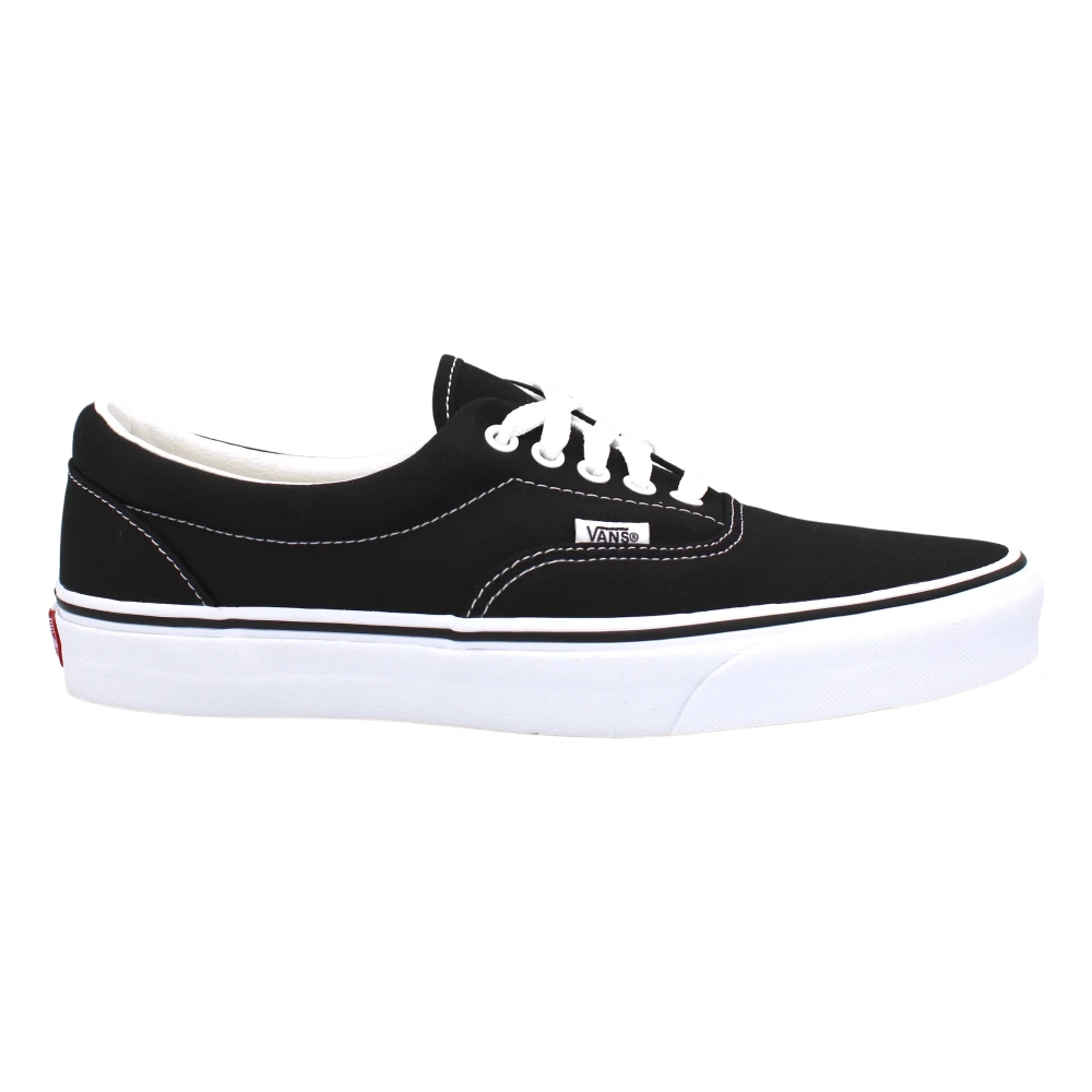Vans Canvas Veterschoenen met Leren Rand Heren Schoenen Zwart