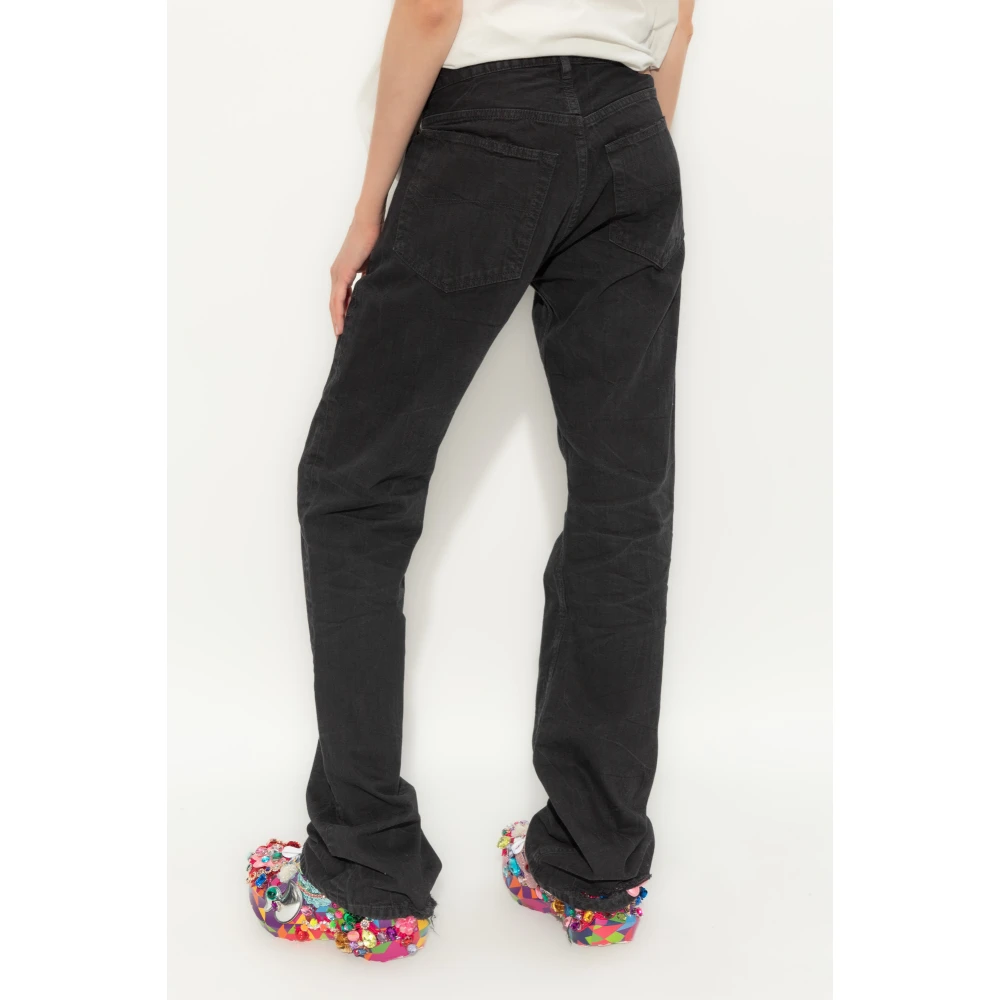 Balenciaga Vintage-Effect Jeans Black Dames