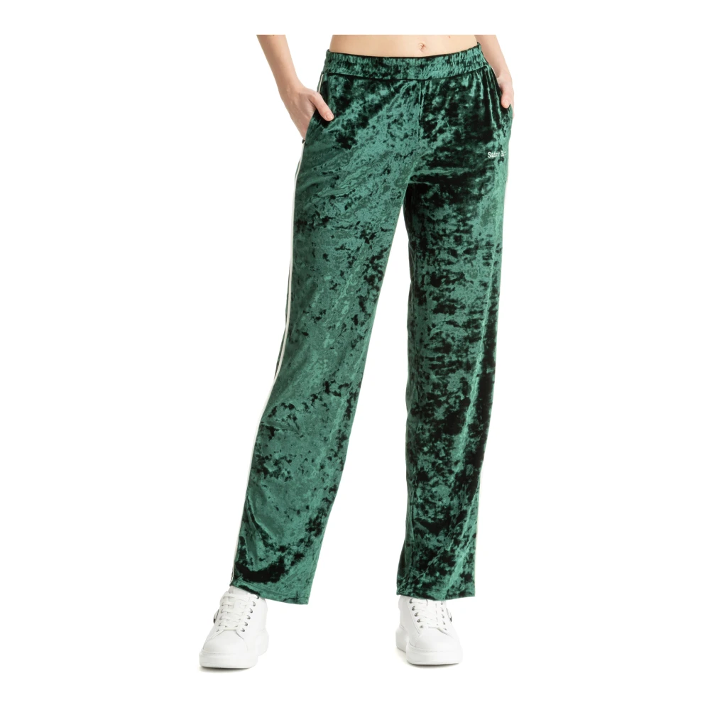 MC2 Saint Barth Sweatpants met Logo en Elastische Taille Green Dames