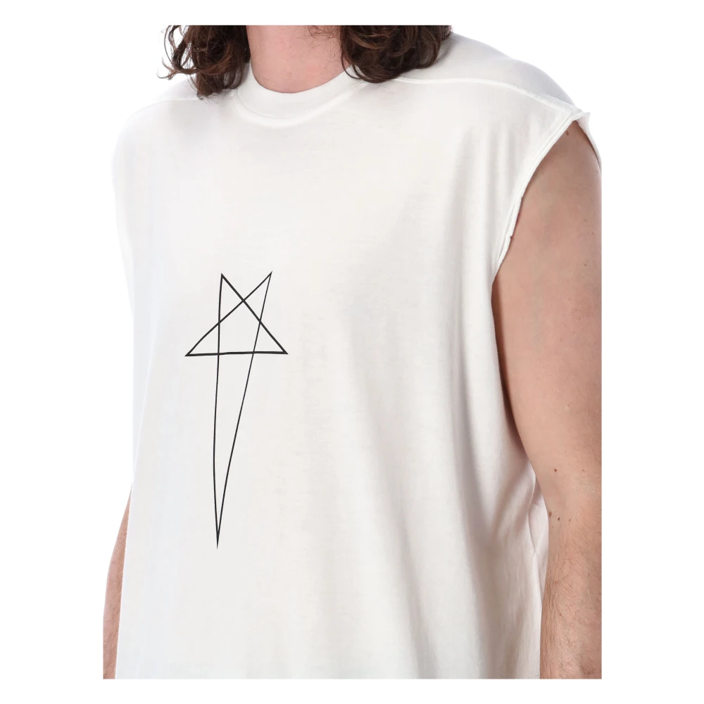 Rick Owens Iconische Lint Detail Wit T-Shirt White Heren