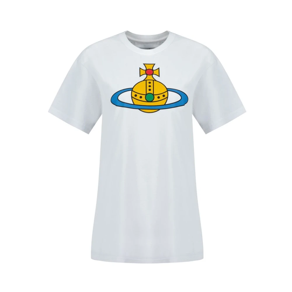 Vivienne Westwood Women's White T-Shirts, L, Oversized Orb Classic T-Shirt