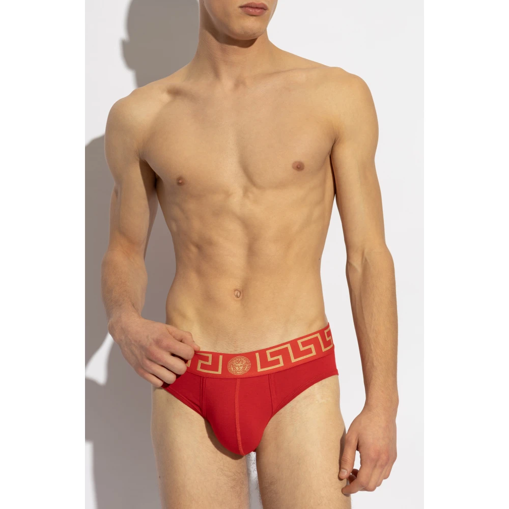 Versace Slips met logo Red Heren