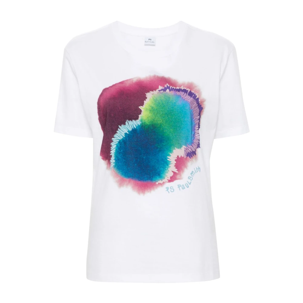 PS By Paul Smith Wit Bedrukt Katoenen T-shirt White Dames