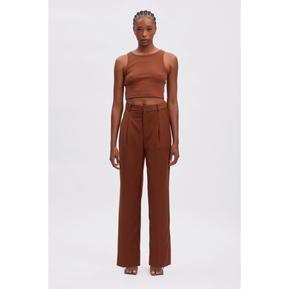 Gestuz Wijde broek Regular Fit Brown Dames
