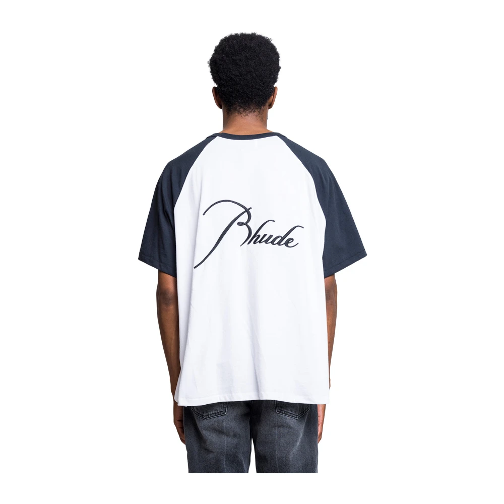 Rhude Vintage Zwart Raglan T-shirt White Heren