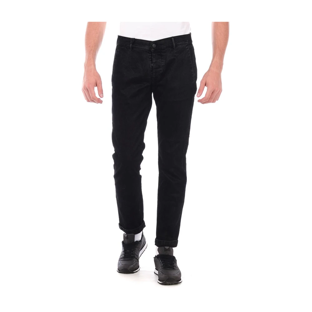 Daniele Alessandrini Men's Black Slim Fit Jeans, W33, Jeans Trouser