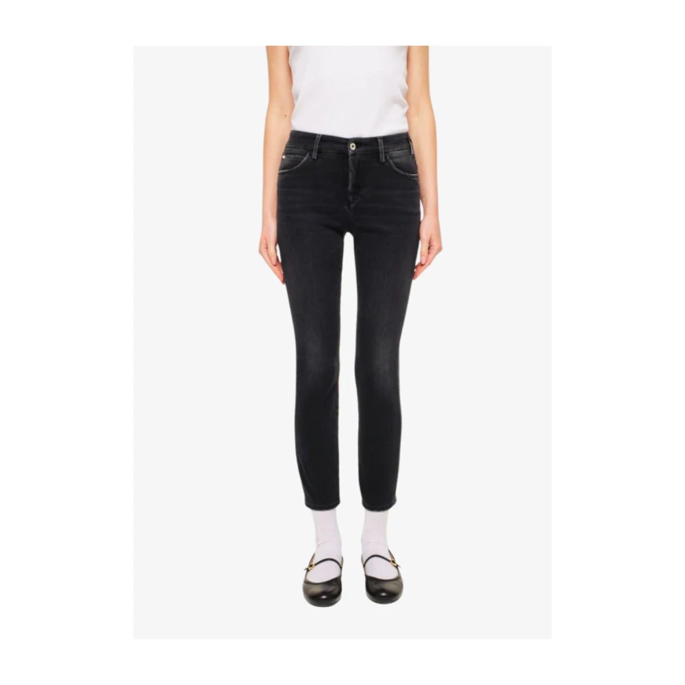 Cycle Zwarte Skinny Jeans met Vintage Wassing Black Dames