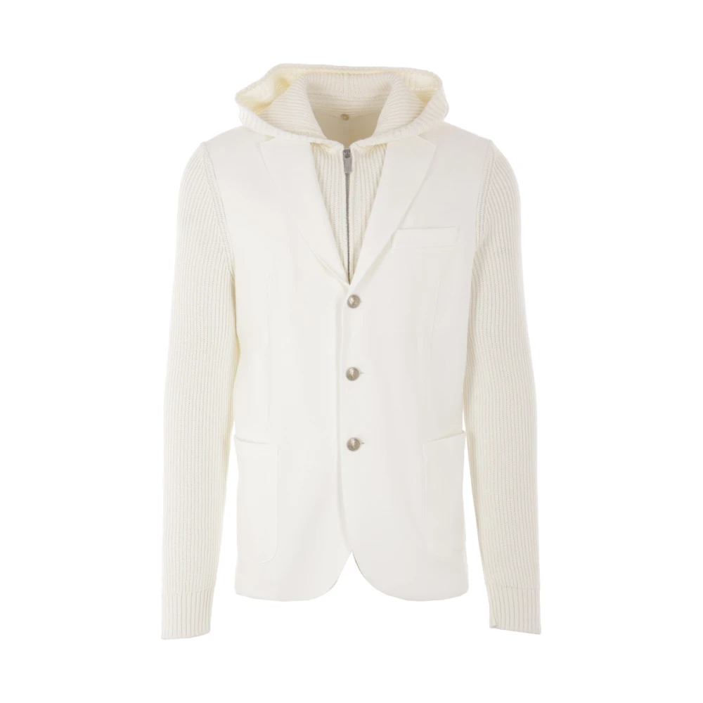 Eleventy Witte jas met klassieke revers White Heren