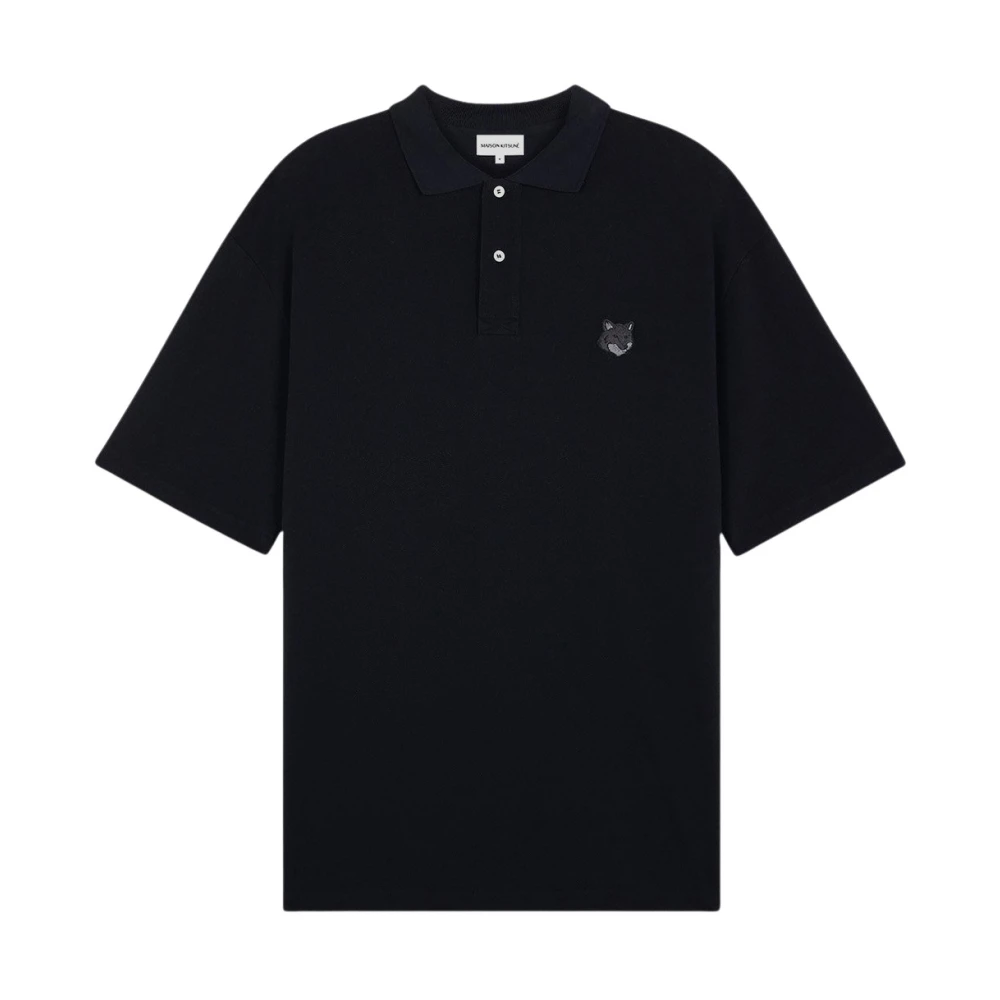 Maison Kitsuné Katoenen Fox Polo Shirt Black Heren