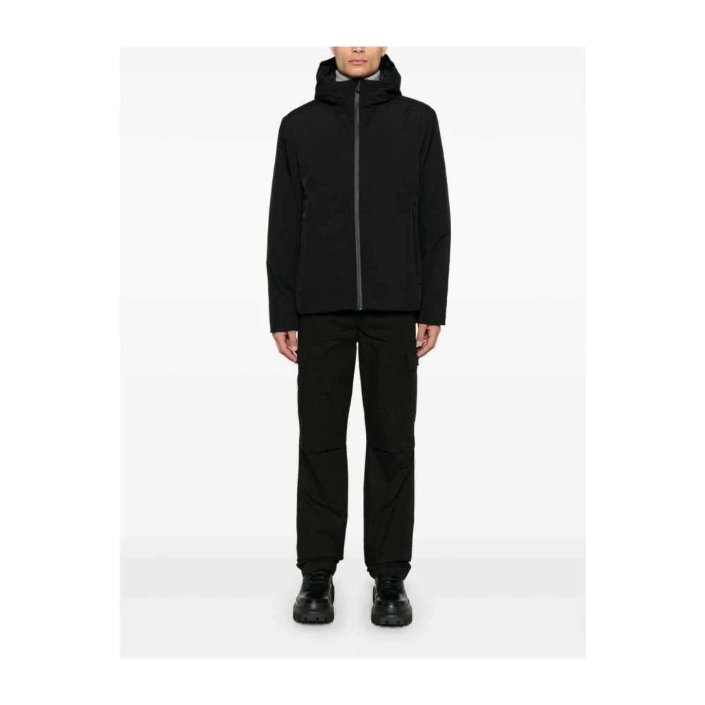 Save The Duck Zwarte gewatteerde jas Aw24 Black Heren