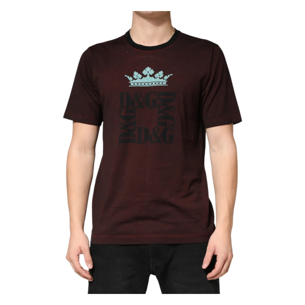 Dolce & Gabbana Men's Brown Crew Neck T-Shirt - T-Shirts - M - Tops