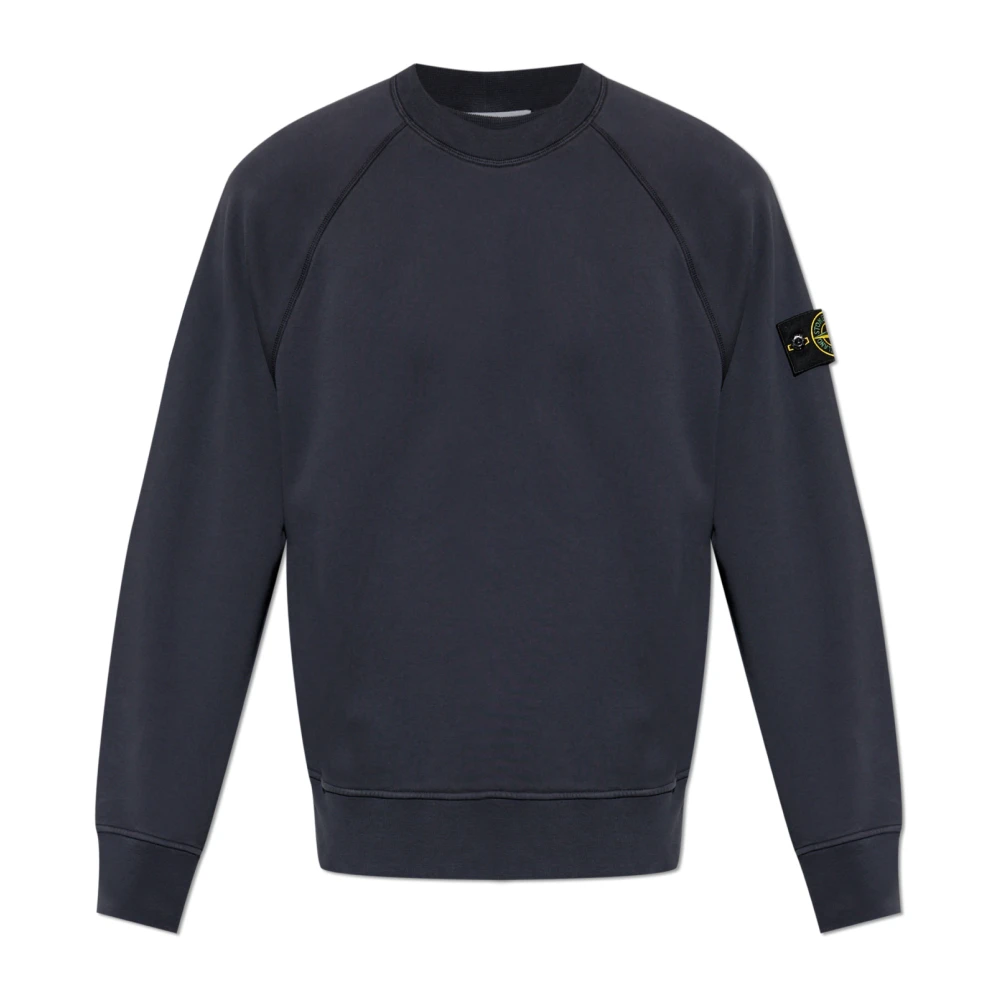 Stone Island Blue Sweatshirts, Male, S, Logo Patch Sweatshirt