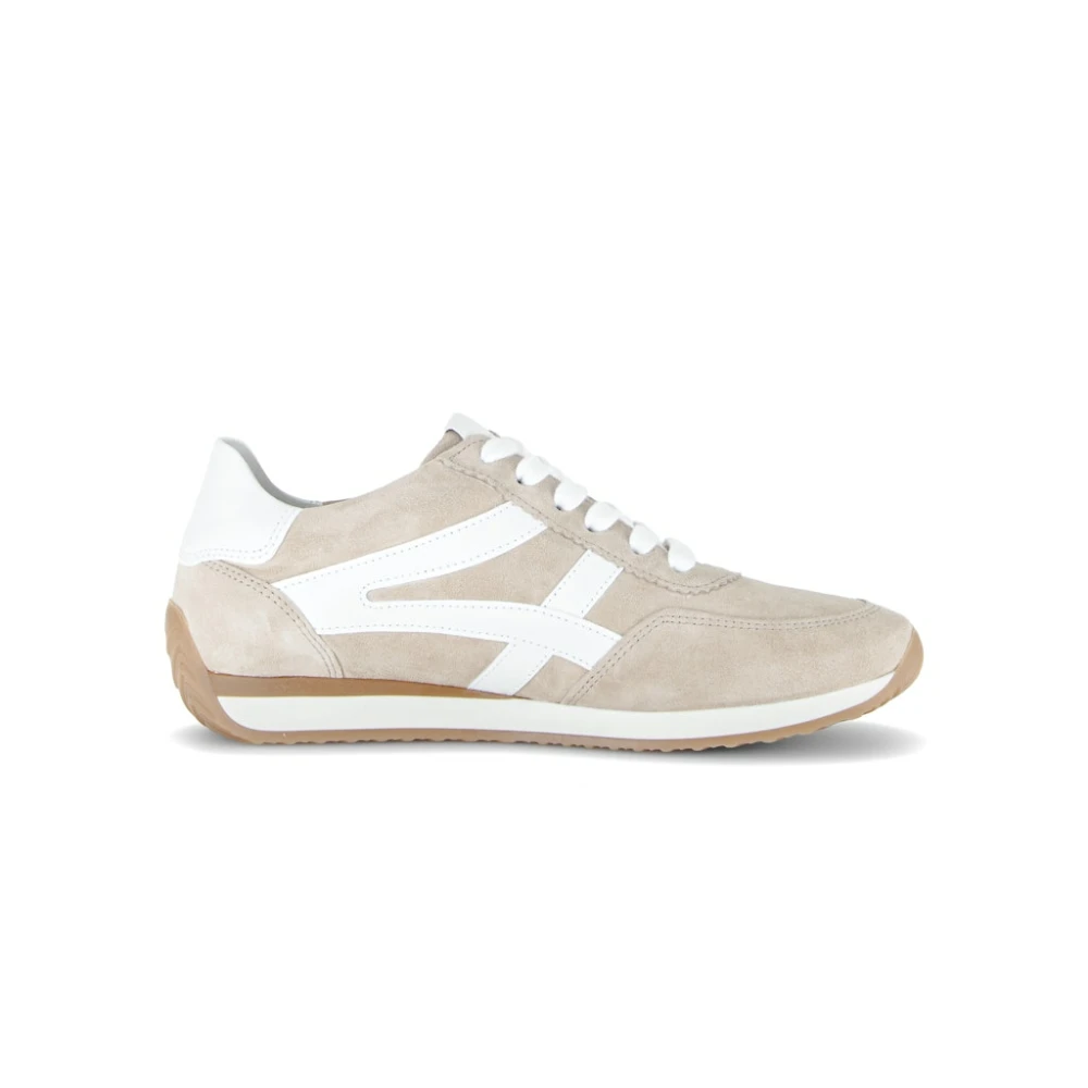 Gabor Sneaker van echt leer Dames Schoenen Beige