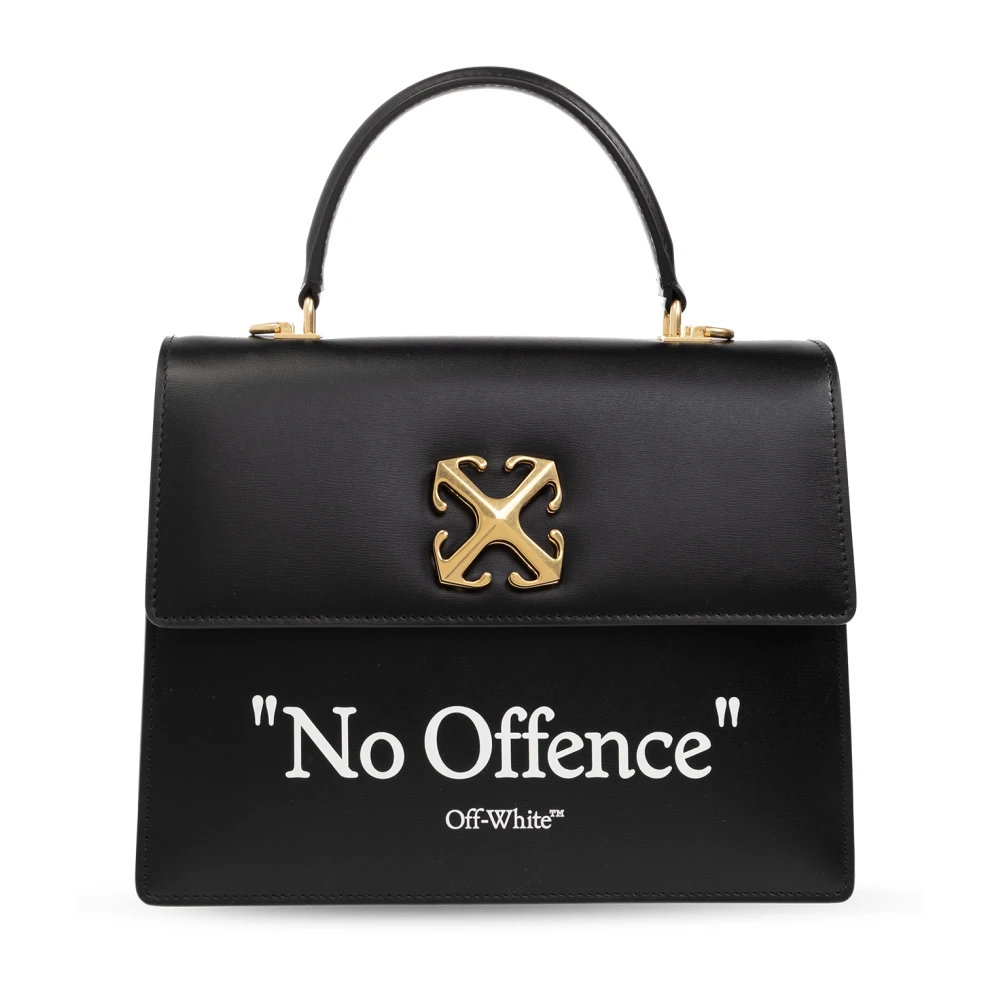 Off-White Totes Jitney 2.8 Top Handle Quote in zwart