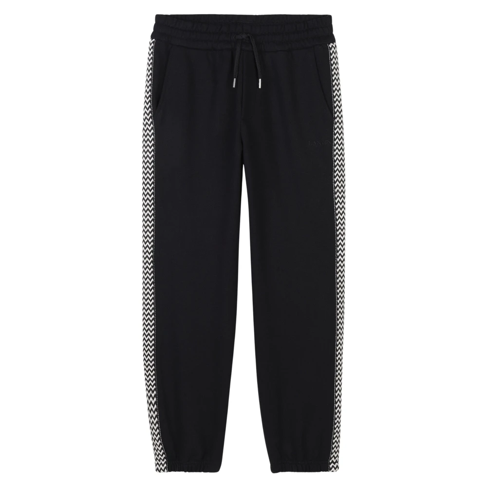 Lanvin Black Sweatpants, Male, 10 Y, Embroidered Logo Joggers