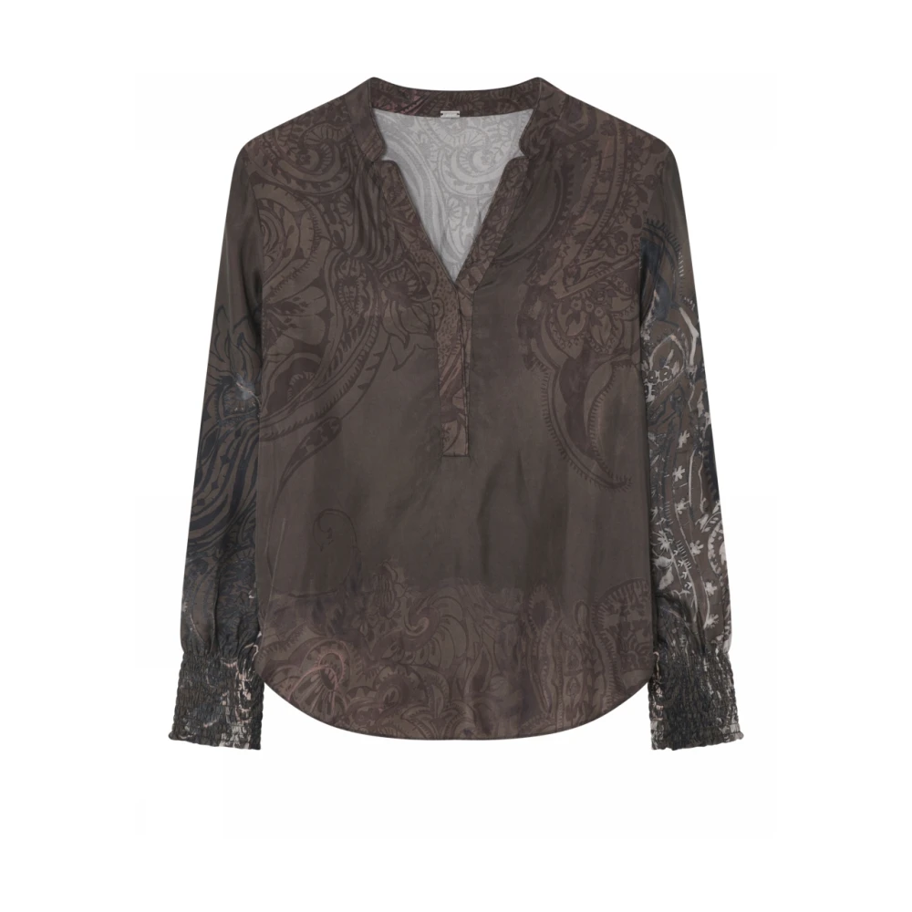 Gustav Beige Carmen Blouse Blouses Brown Dames