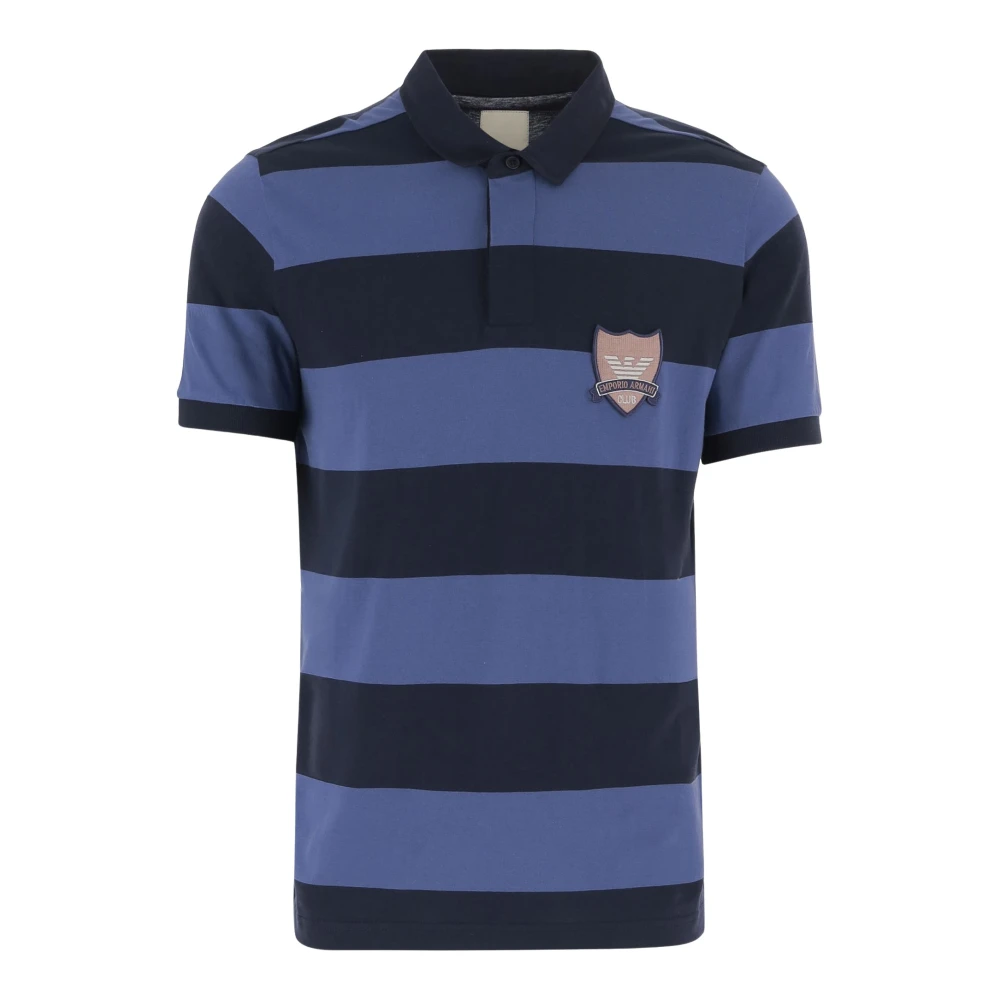 Emporio Armani Uomo Rosso - Polo A Righe In Cotone Con Logo - Tops - L