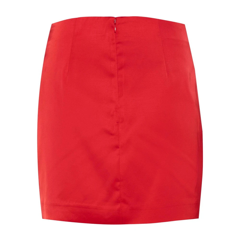 Gestuz Mouwloze Satijnen Rok Red Dames