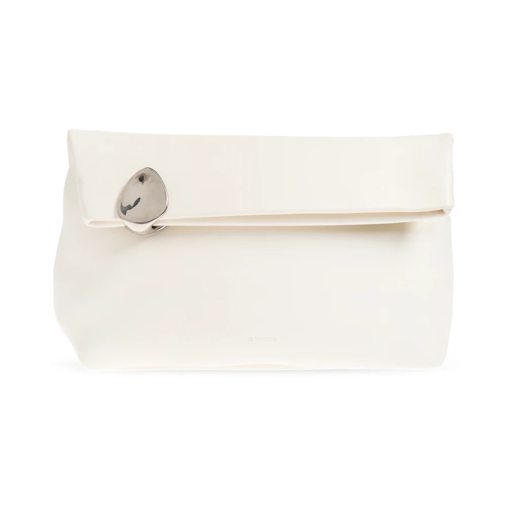 Jil Sander Leren clutch Jewel Zip Beige Dames