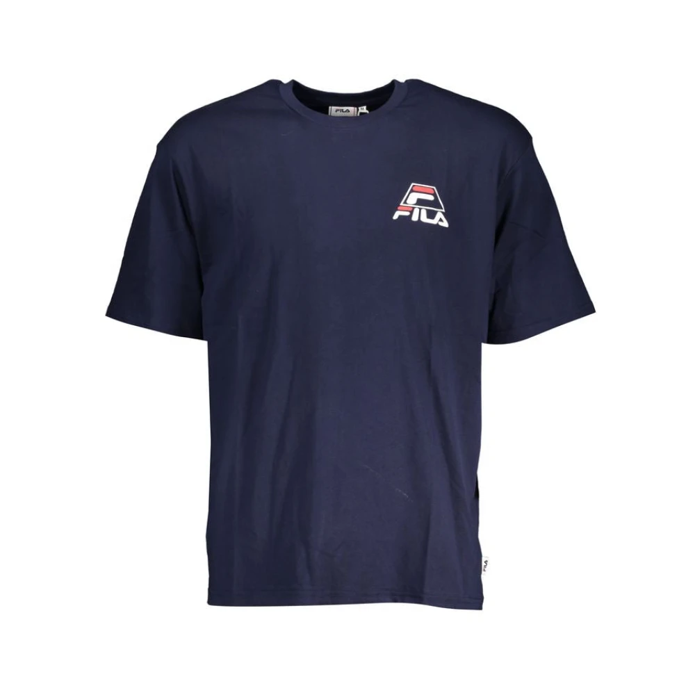 Fila Blauw Katoenen T-shirt met Print Logo Blue Heren