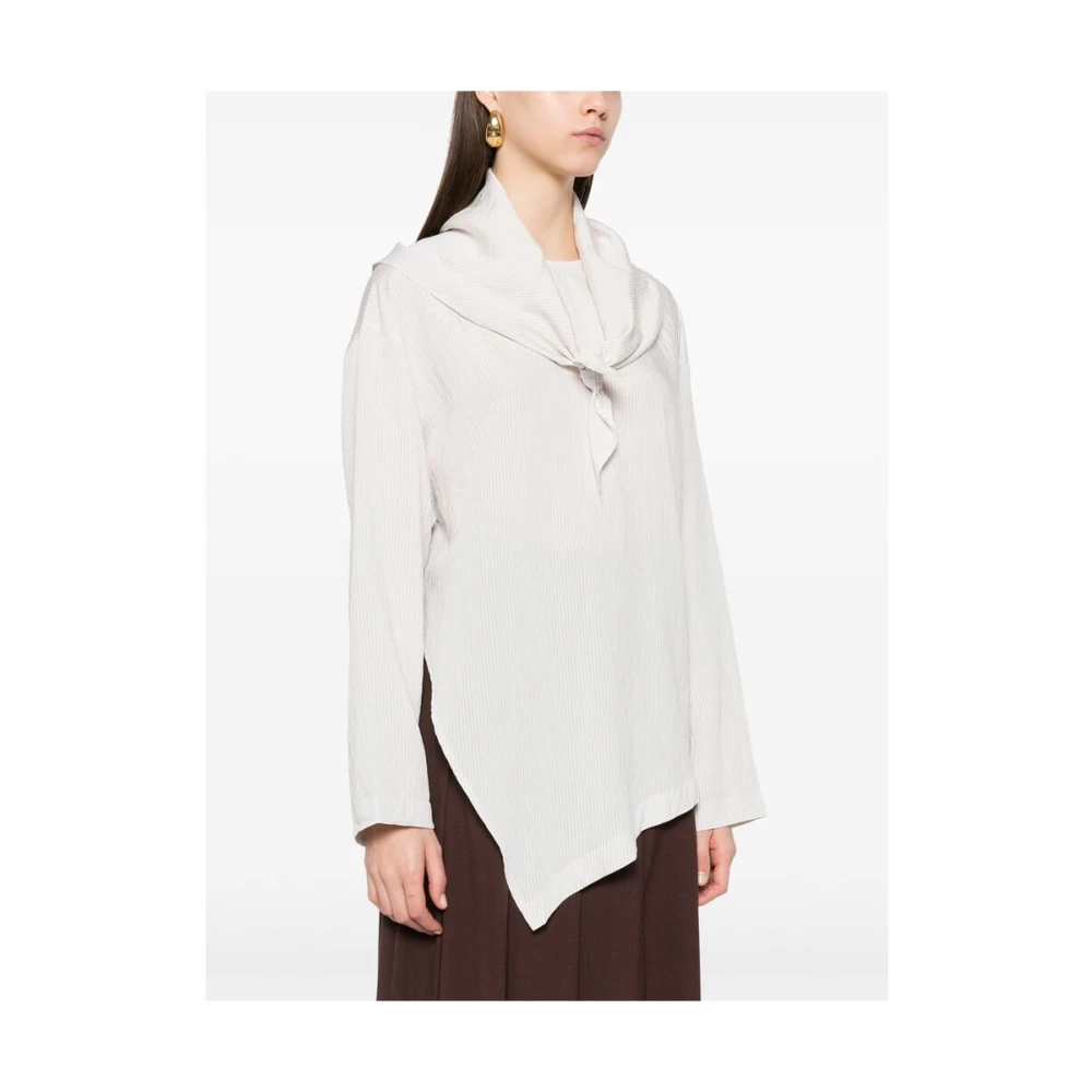 Studio Nicholson Witte Pinstripe Trui met Sjaal White Dames