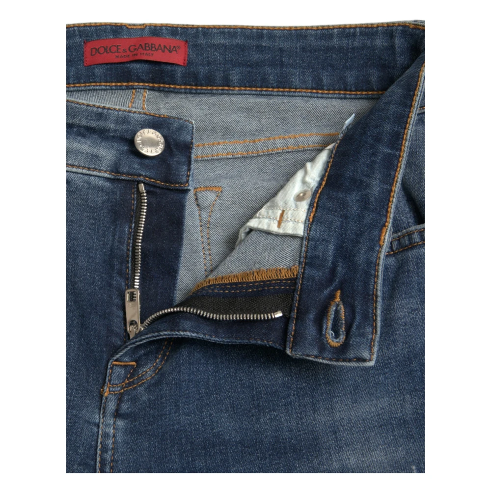 Dolce & Gabbana Blauwe Elegante Stretch Jeans Blue Dames