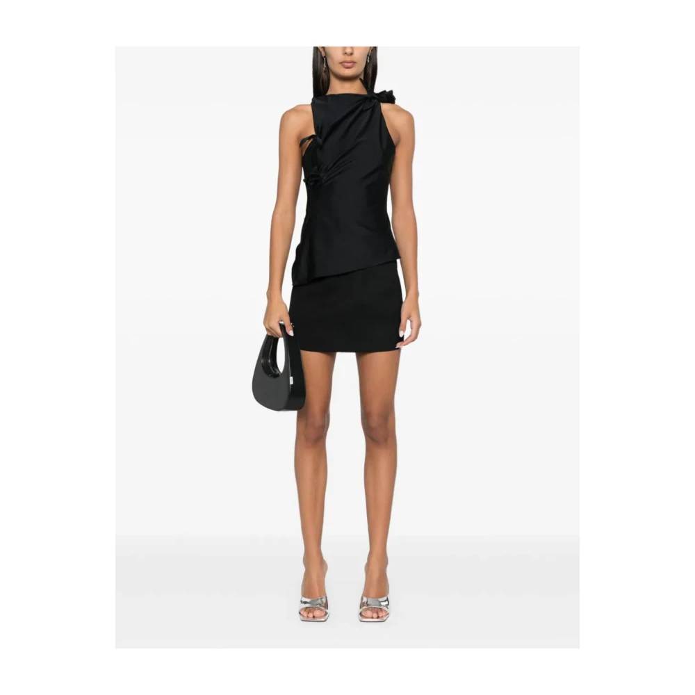 Coperni Zwarte Mouwloze Top met Asymmetrisch Ontwerp Black Dames